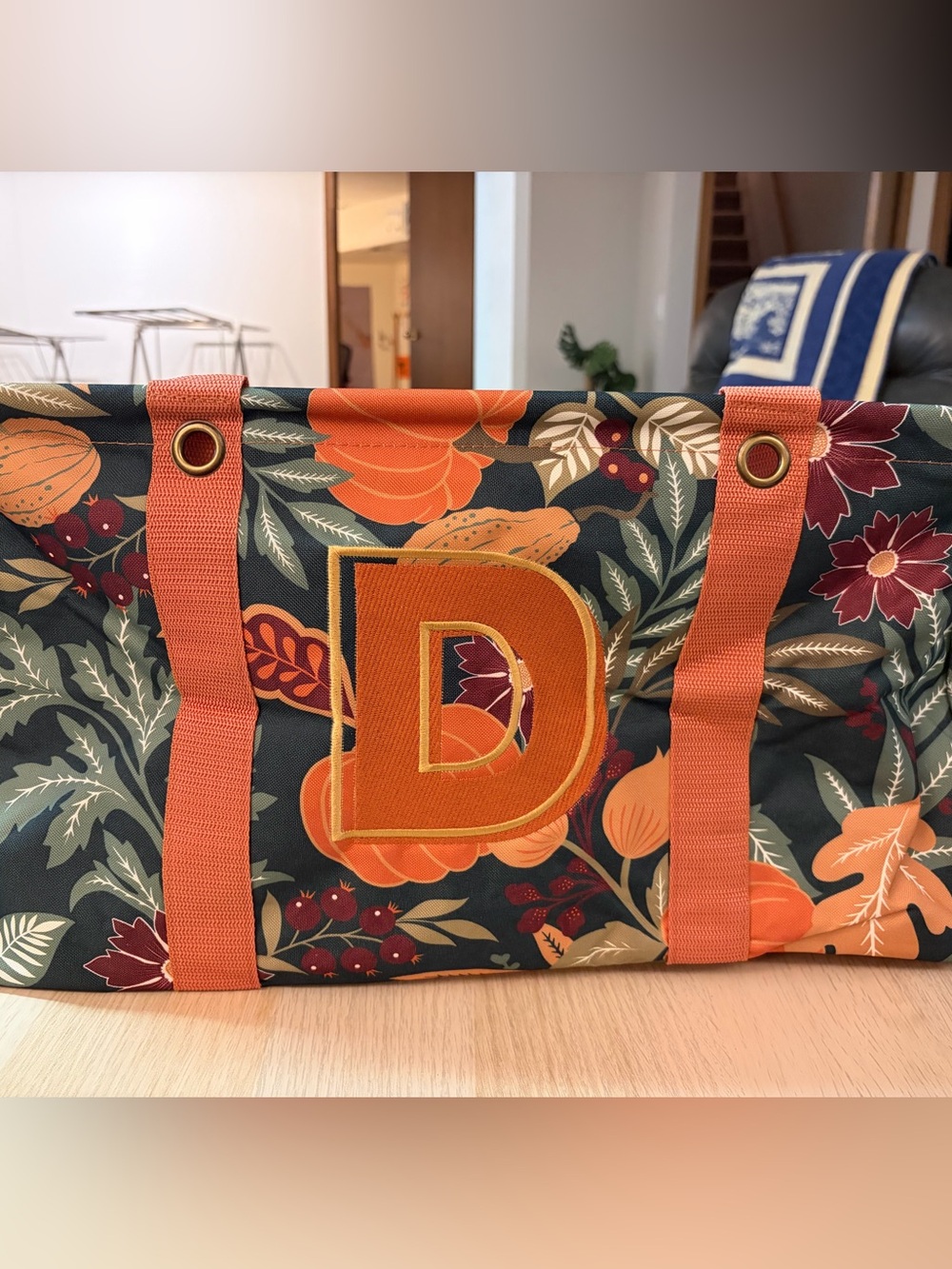 Thirty one Large Utility Tote in Pumpkin Floral